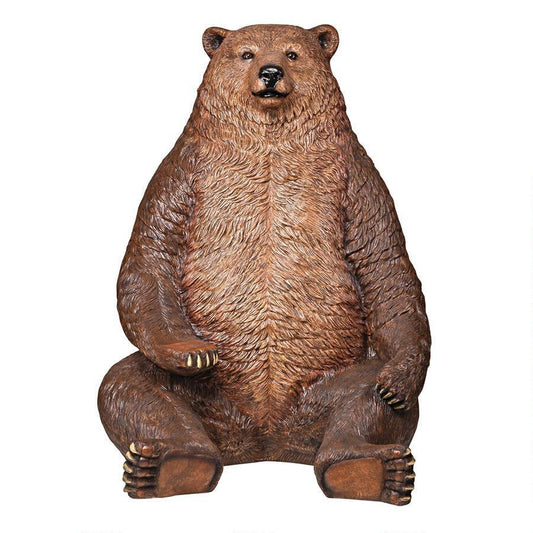 Jumbo Brown Grizzly Bear Life Size Statue