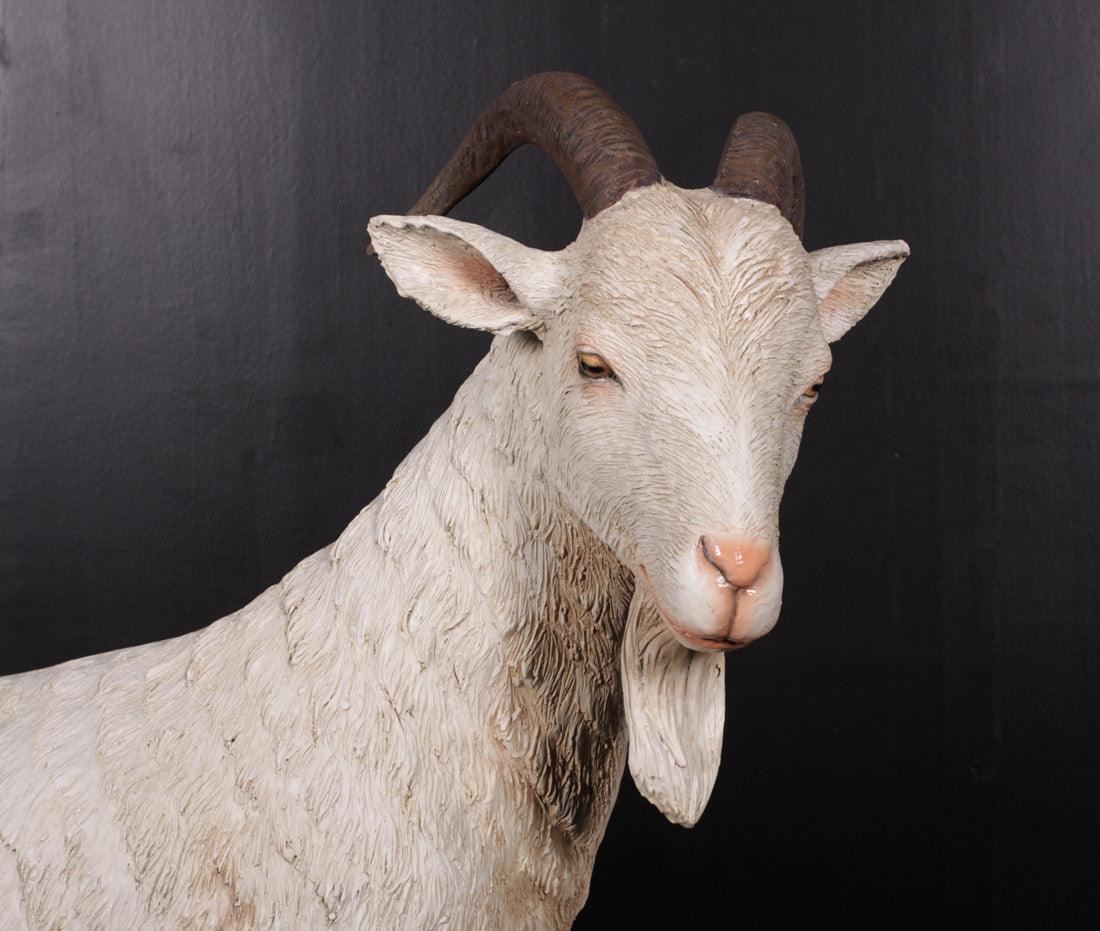Cream Billy Goat Statue - LM Treasures Prop Rentals 