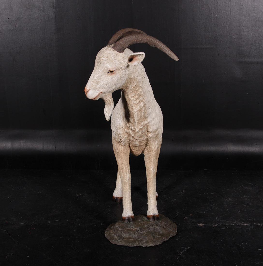 Cream Billy Goat Statue - LM Treasures Prop Rentals 