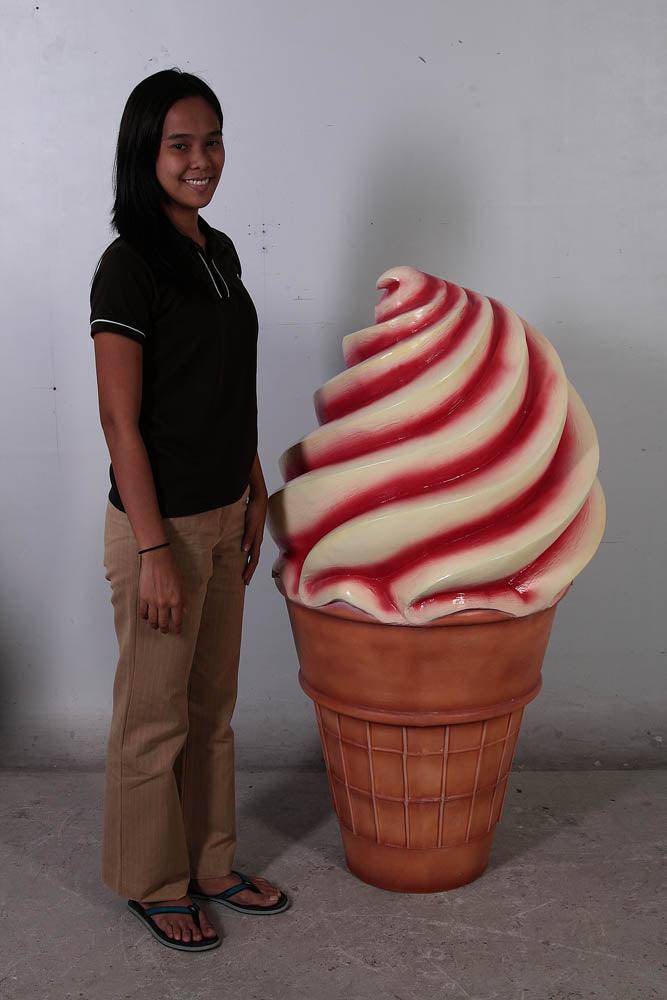 Strawberry Soft Serve Ice Cream Statue - LM Treasures Prop Rentals 