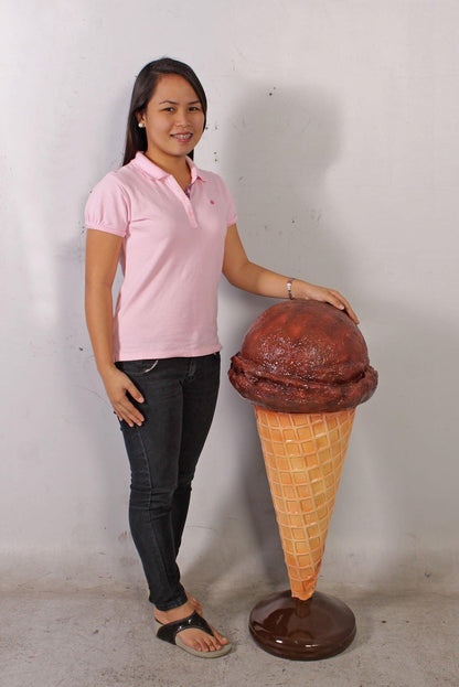Chocolate One Scoop Ice Cream Statue - LM Treasures Prop Rentals 
