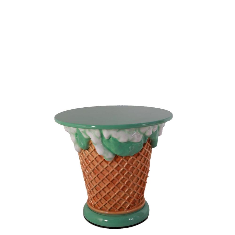 Mint Green Ice Cream Table Statue - LM Treasures Prop Rentals 