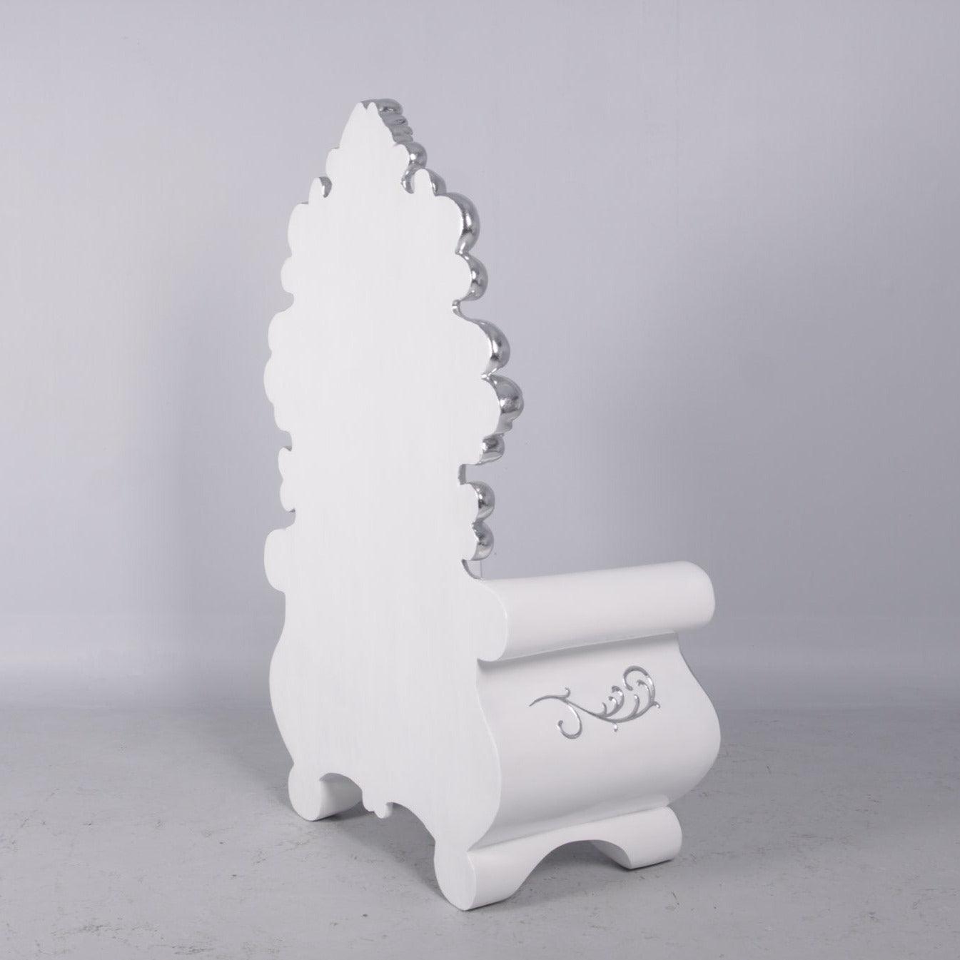 White Santa Christmas Throne Statue - LM Treasures Prop Rentals 