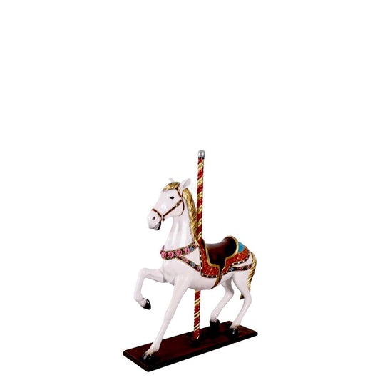 White Carousel Horse Statue - LM Treasures Prop Rentals 