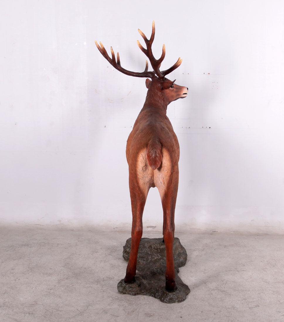 Deer Stag On Base Life Size Statue