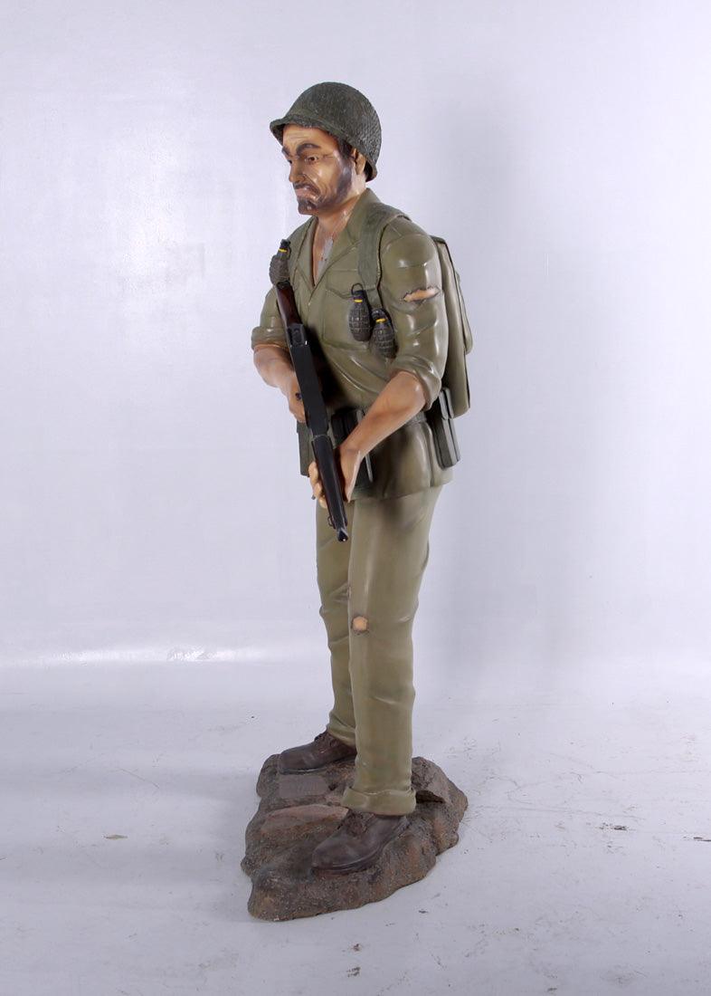 Army Soldier Life Size Statue - LM Treasures Prop Rentals 