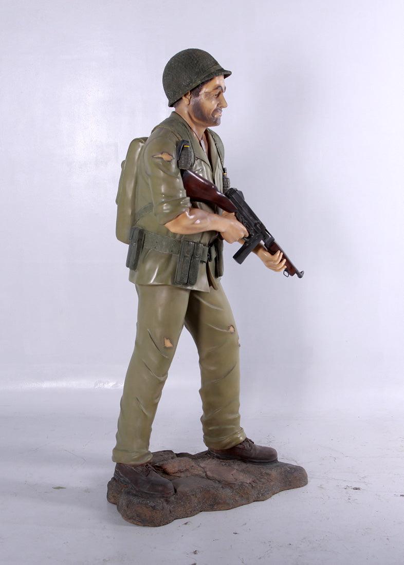 Army Soldier Life Size Statue - LM Treasures Prop Rentals 