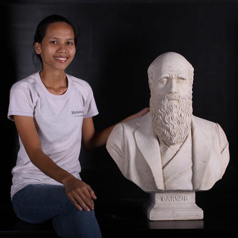 Darwin Stone Bust Statue - LM Treasures Prop Rentals 