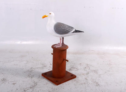Seagull On Post Life Size Statue Prop