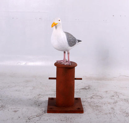 Seagull On Post Life Size Statue Prop