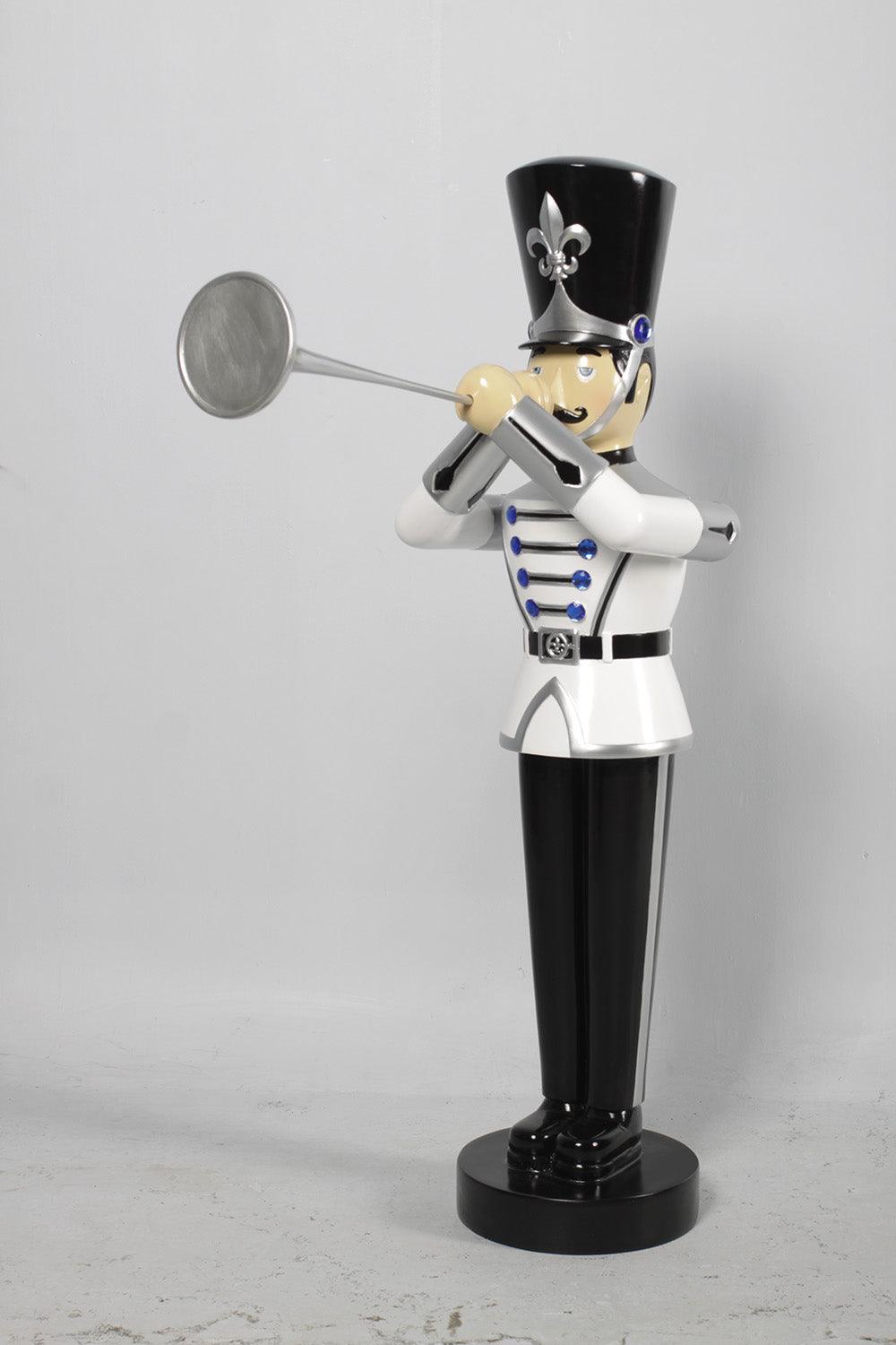 Small White Trumpet Toy Soldier Statue