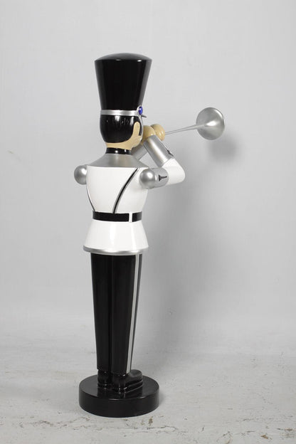 Small White Trumpet Toy Soldier Statue - LM Treasures Prop Rentals 