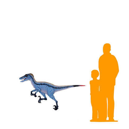 Blue Deinonychus Dinosaur Wall Decor Statue - LM Treasures Prop Rentals 