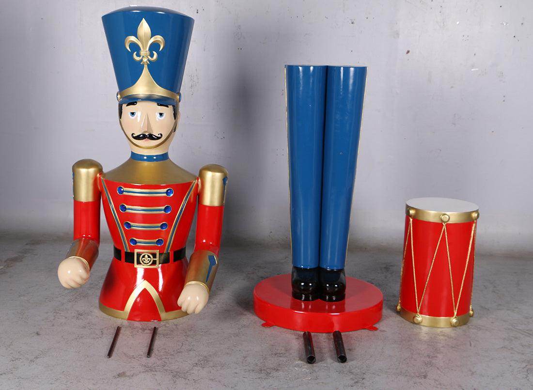 Large Red Toy Soldier Drummer Statue - LM Treasures Prop Rentals 