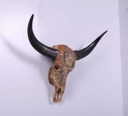 Bull Skull Life Size Statue - LM Treasures Prop Rentals 