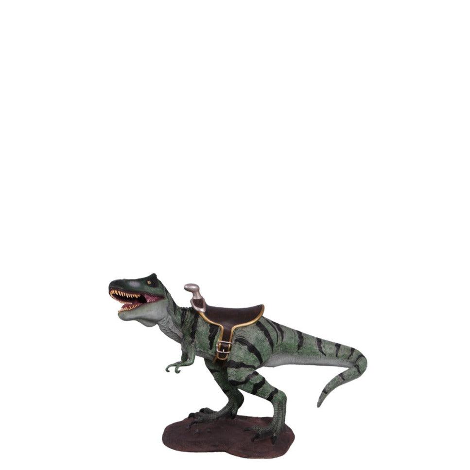 Small T-Rex Dinosaur With Saddle Statue - LM Treasures Prop Rentals 