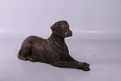 Bronze Laying Labrador Life Size Statue - LM Treasures Prop Rentals 