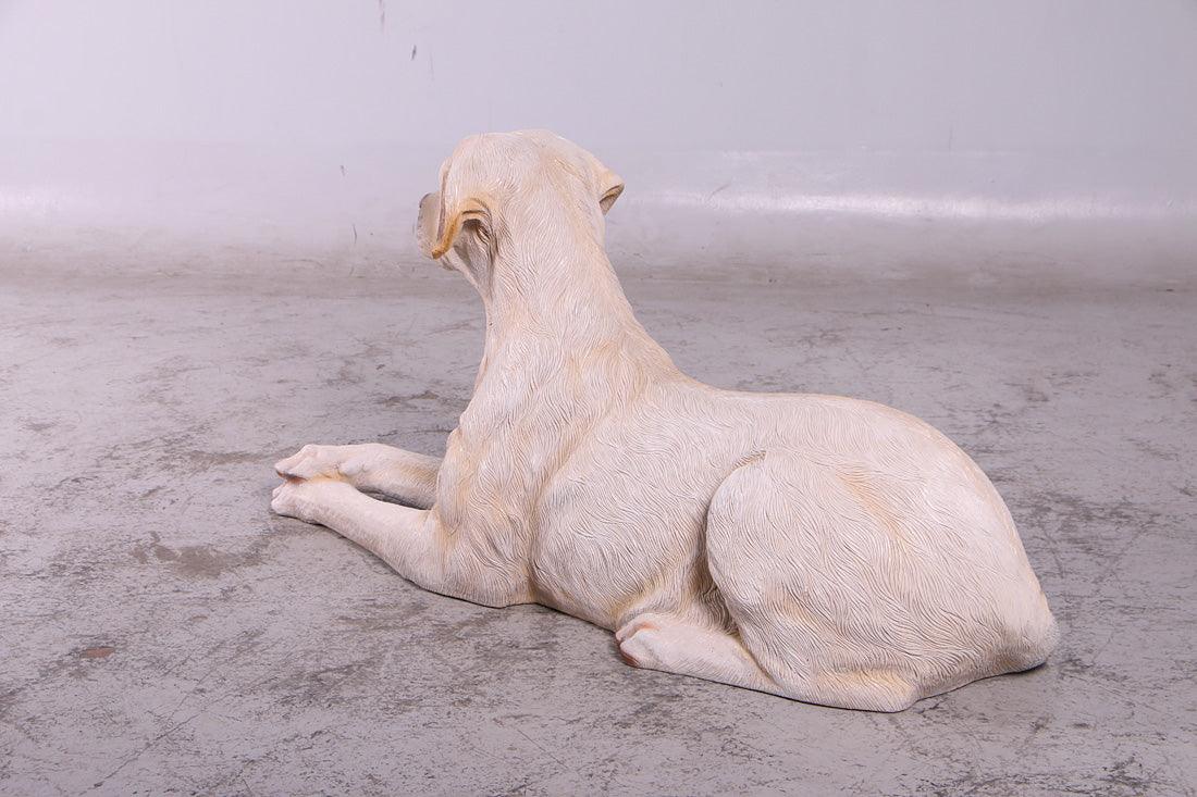 Tan Laying Labrador Life Size Statue - LM Treasures Prop Rentals 
