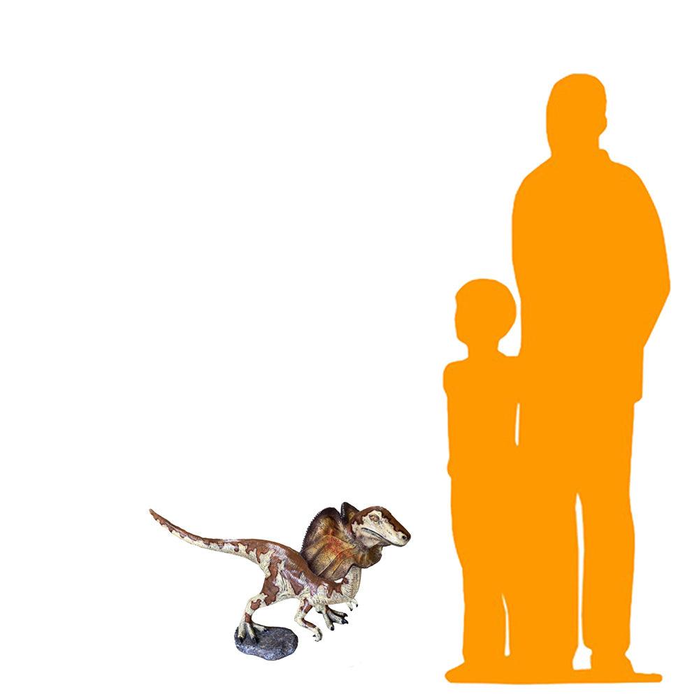 Small Dilophosaurus Dinosaur Statue