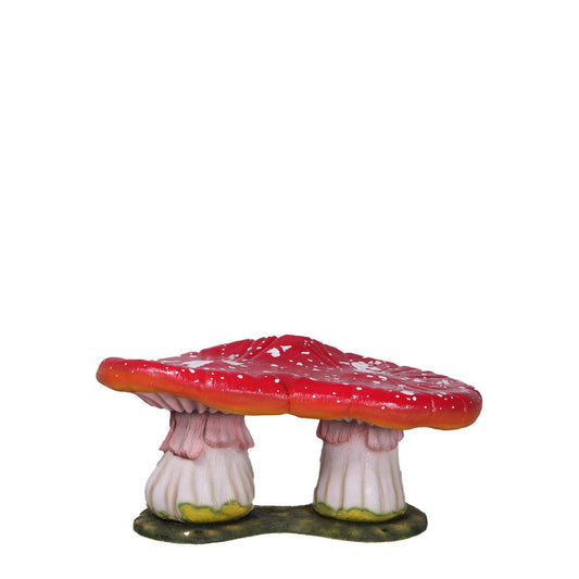 Large Double Mushroom Bench Statue