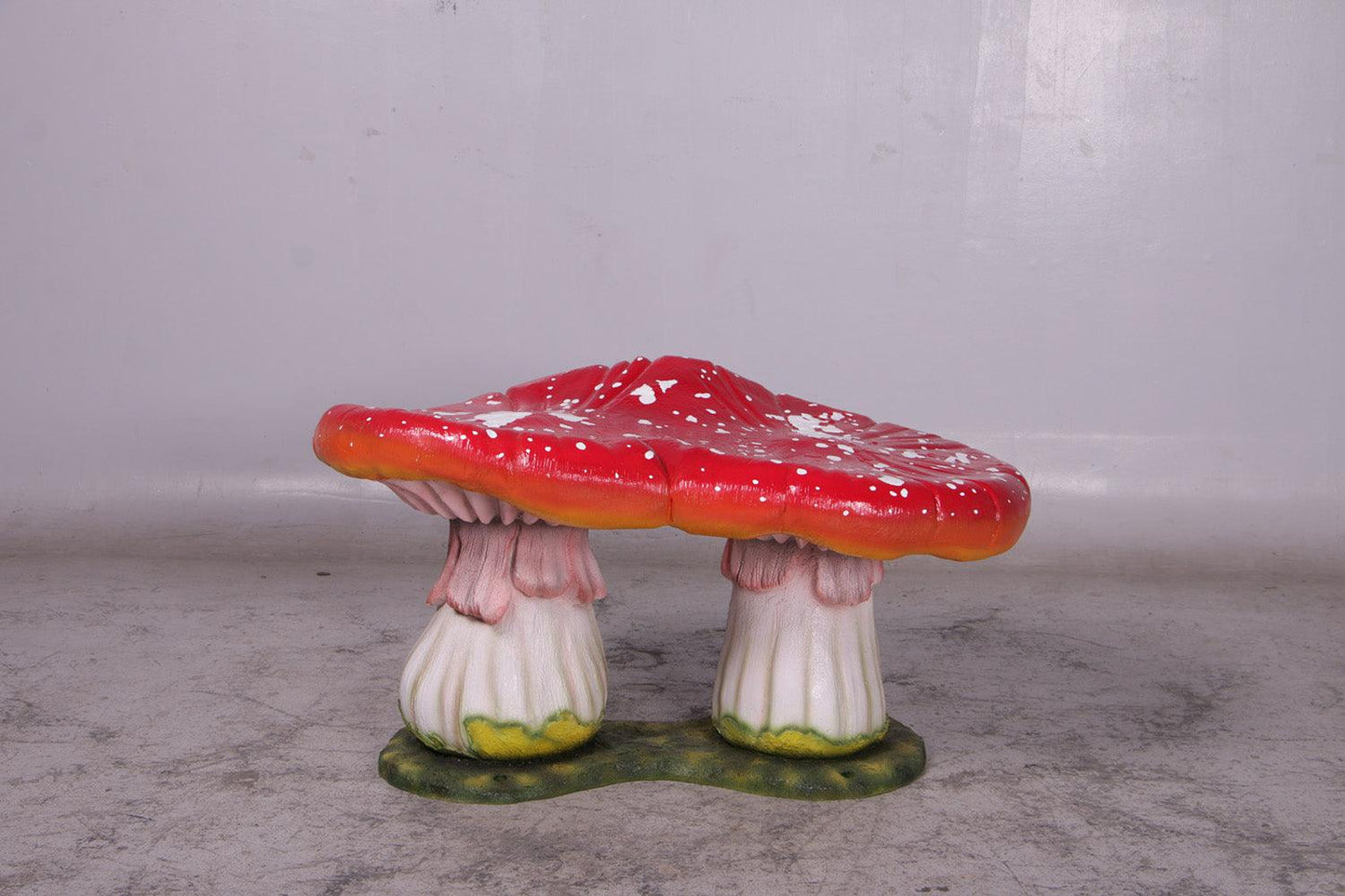 Red Double Mushroom Stool Statue - LM Treasures Prop Rentals 