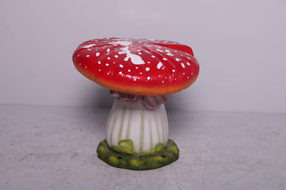 Red Split Mushroom Stool Statue - LM Treasures Prop Rentals 