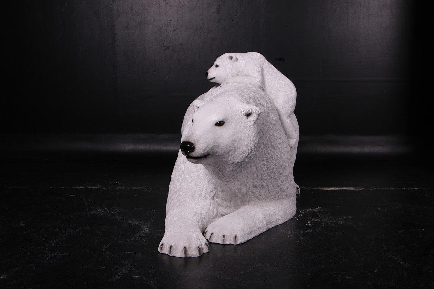 Polar Bear With Cub Statue