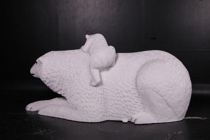 Polar Bear With Cub Statue - LM Treasures Prop Rentals 