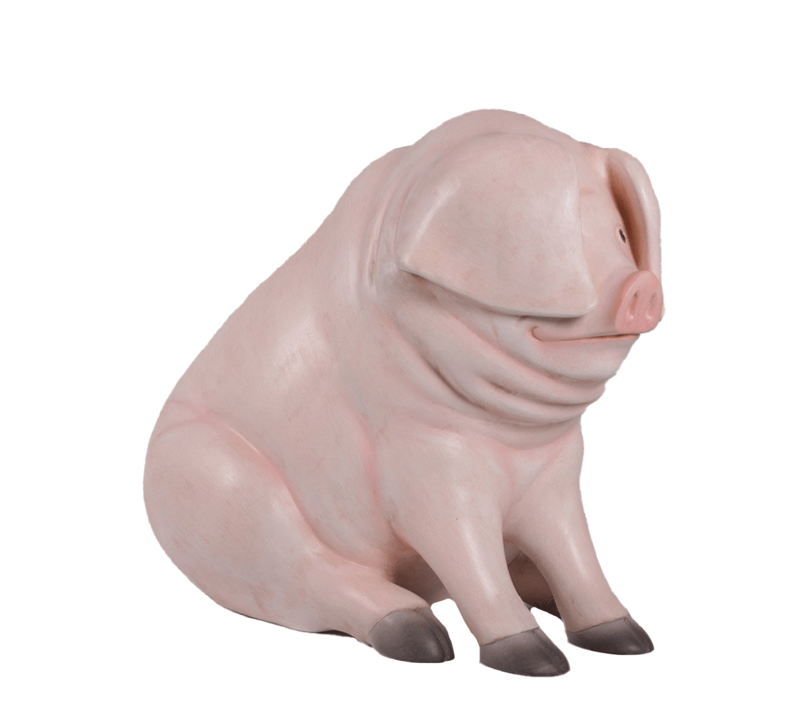 Comic Pig Sitting Statue