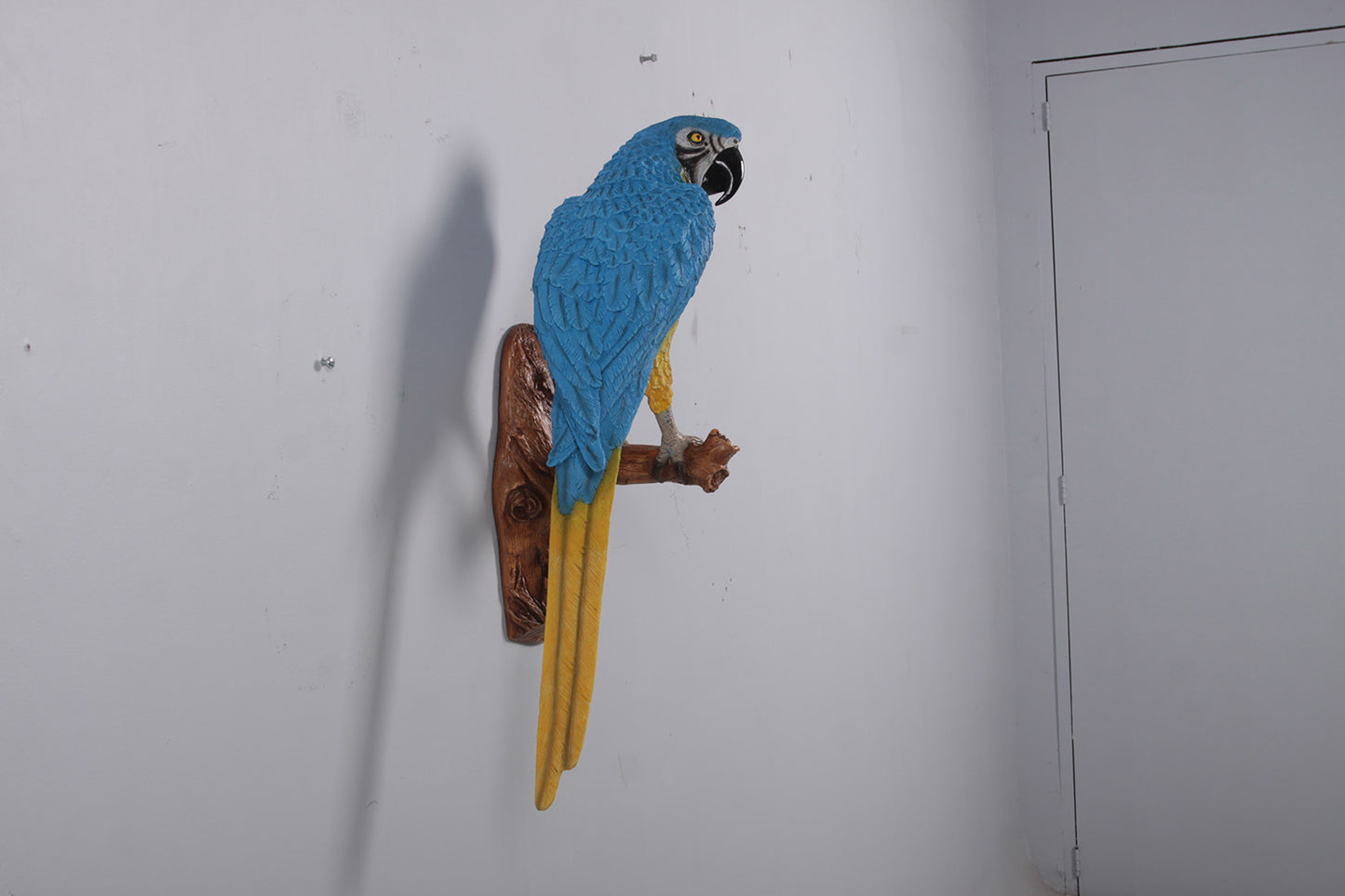 Blue Parrot On Branch Life Size Statue Prop