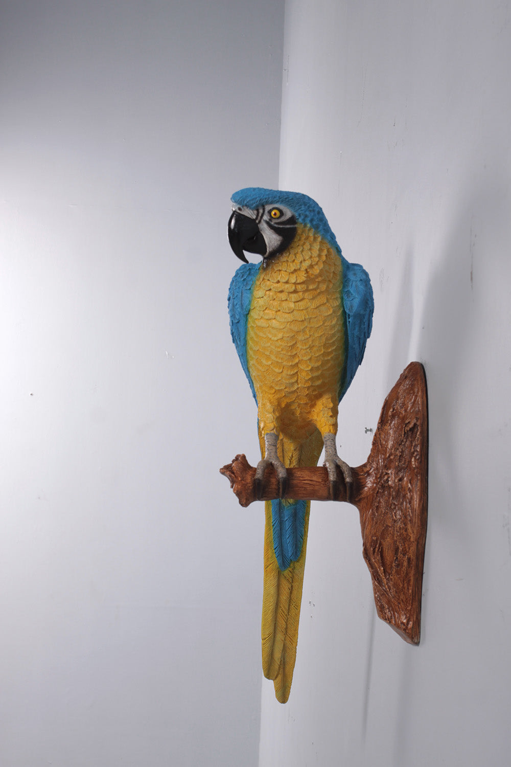 Blue Parrot On Branch Life Size Statue Prop