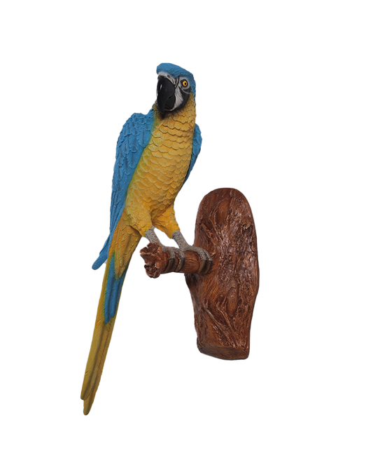 Blue Parrot On Branch Life Size Statue Prop