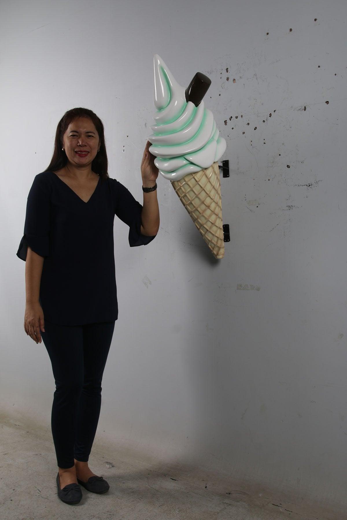 Mint Green Hanging Soft Serve Ice Cream Statue - LM Treasures Prop Rentals 