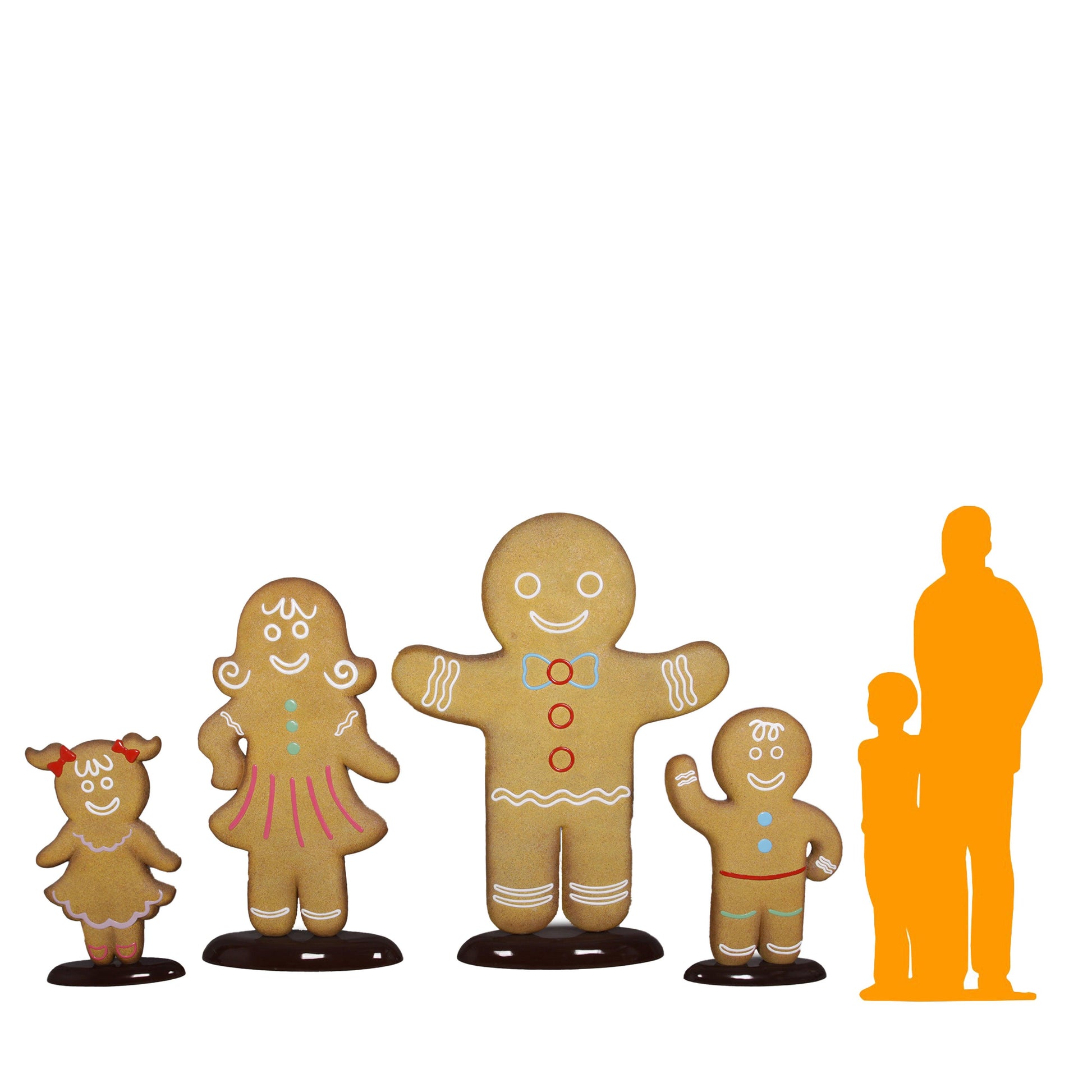 Gingerbread Cookie Family Of 4 - LM Treasures Prop Rentals 