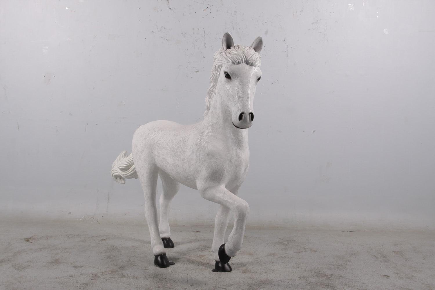 White Majestic Pony Statue - LM Treasures Prop Rentals 
