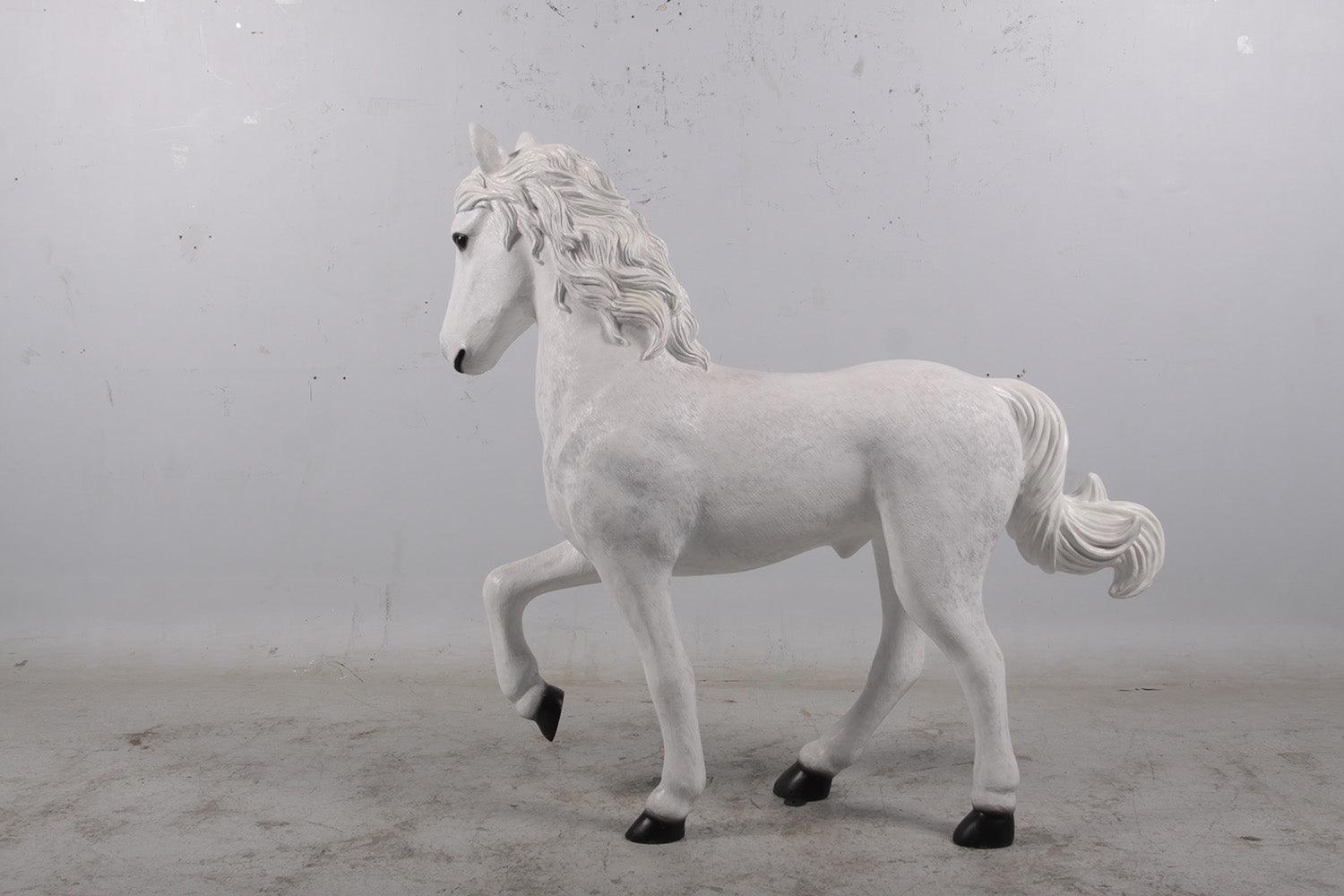 White Majestic Pony Statue - LM Treasures Prop Rentals 