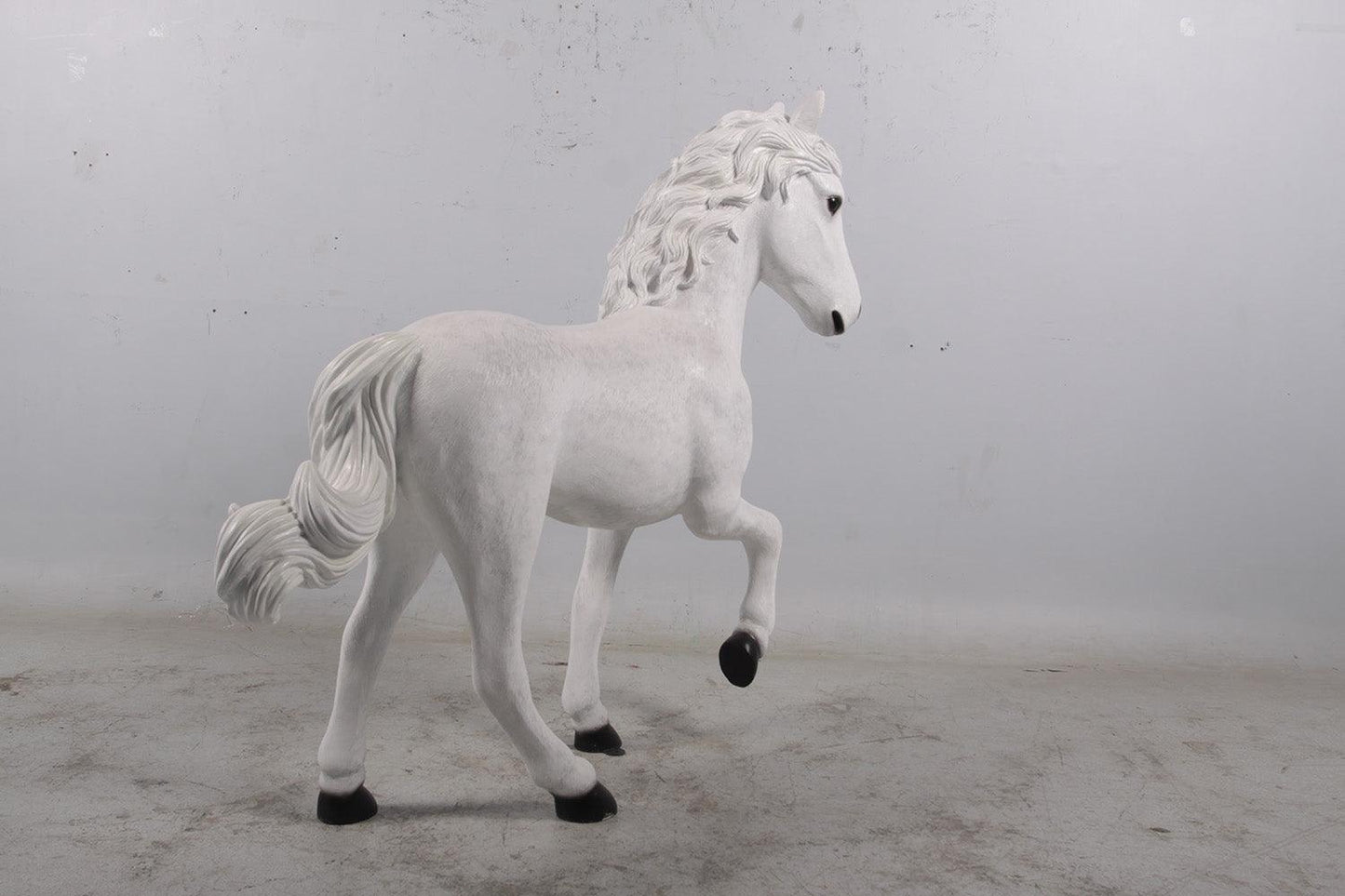 White Majestic Pony Statue