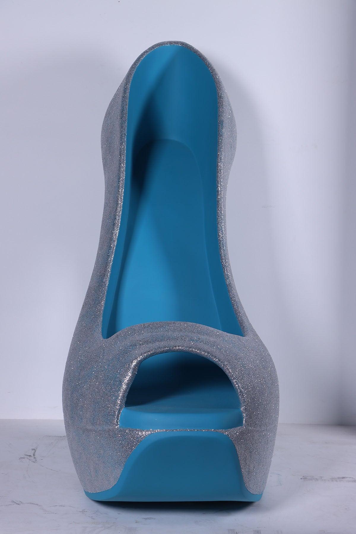 Blue Stiletto High Heel Shoe Over Sized Statue - LM Treasures Prop Rentals 