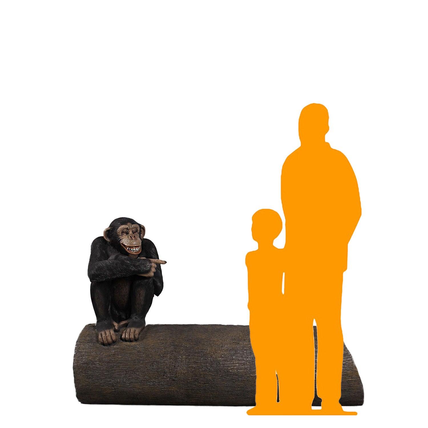 Monkey On Tree Trunk Statue - LM Treasures Prop Rentals 