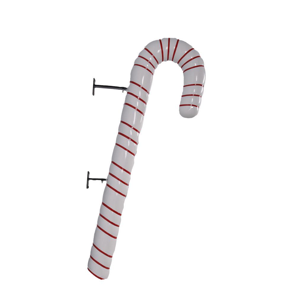 Hanging White Cushion Candy Cane Statue - LM Treasures Prop Rentals 