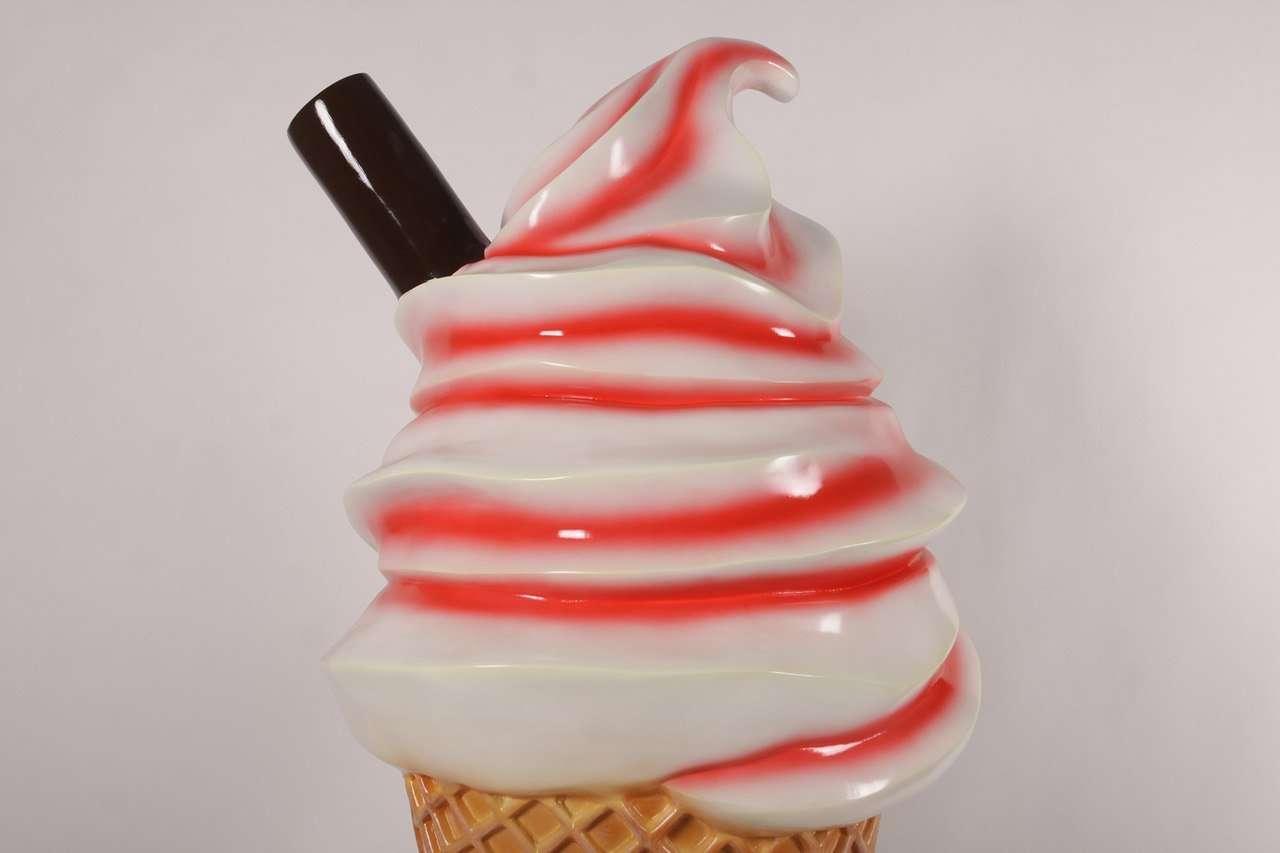 Large Soft Serve Strawberry Ice Cream Statue