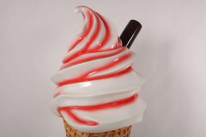 Large Soft Serve Strawberry Ice Cream Statue - LM Treasures Prop Rentals 