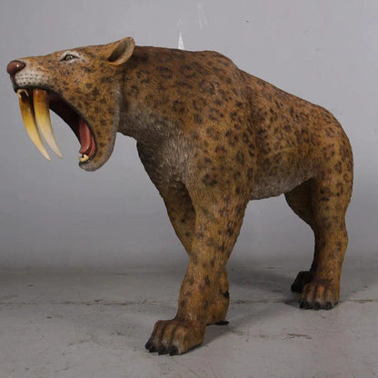 Smilodon Saber Tooth Statue - LM Treasures Prop Rentals 
