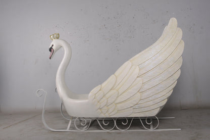 Large Swan Sleigh Statue - LM Treasures Prop Rentals 