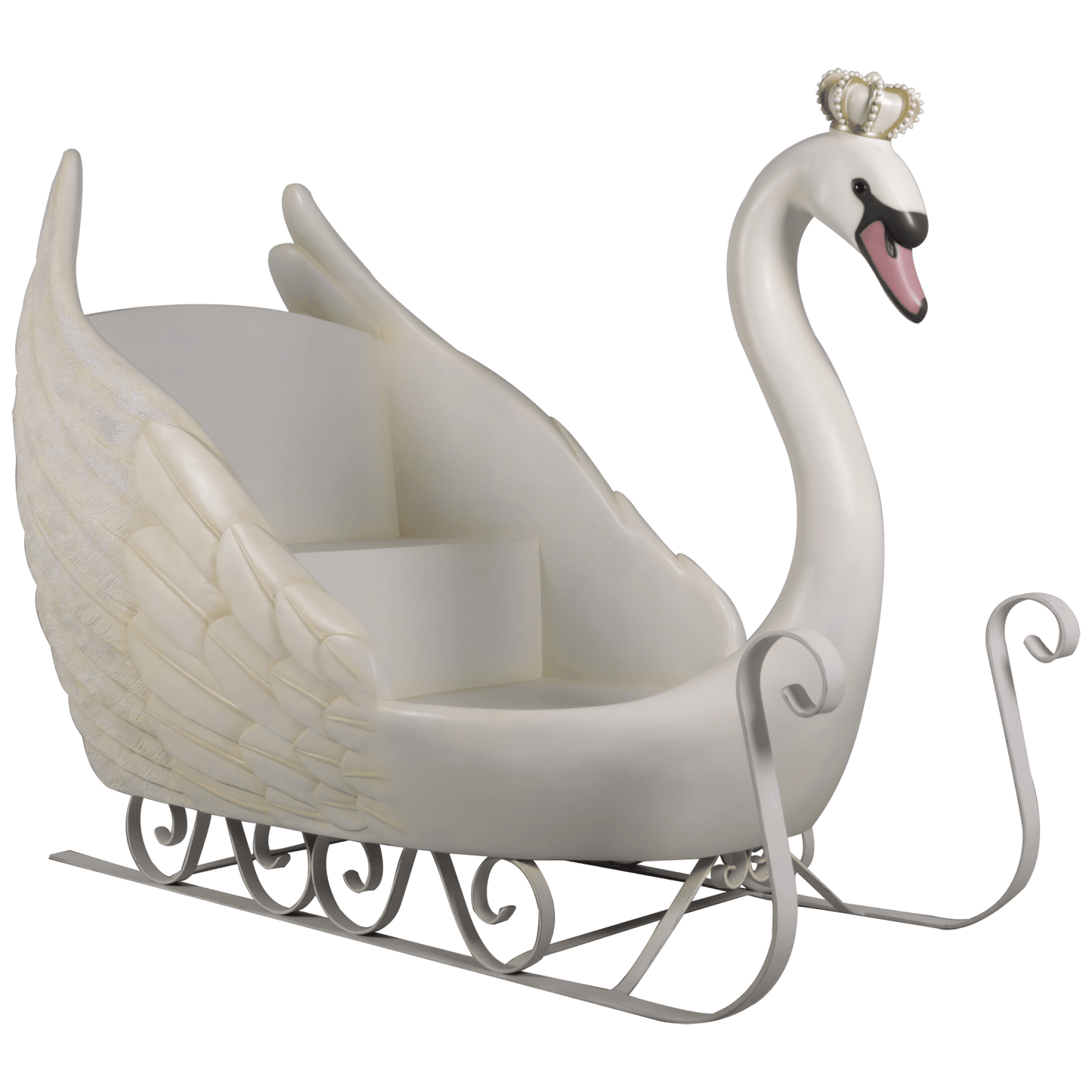Large Swan Sleigh Statue
