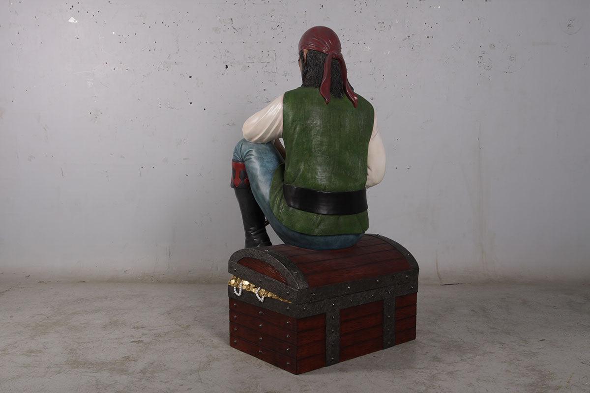 Pirate On Chest Life Size Statue