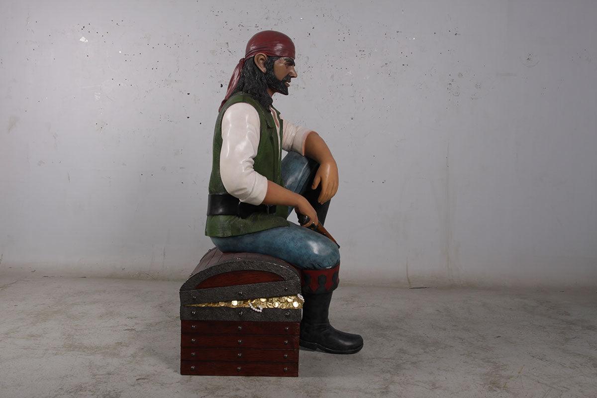 Pirate On Chest Life Size Statue