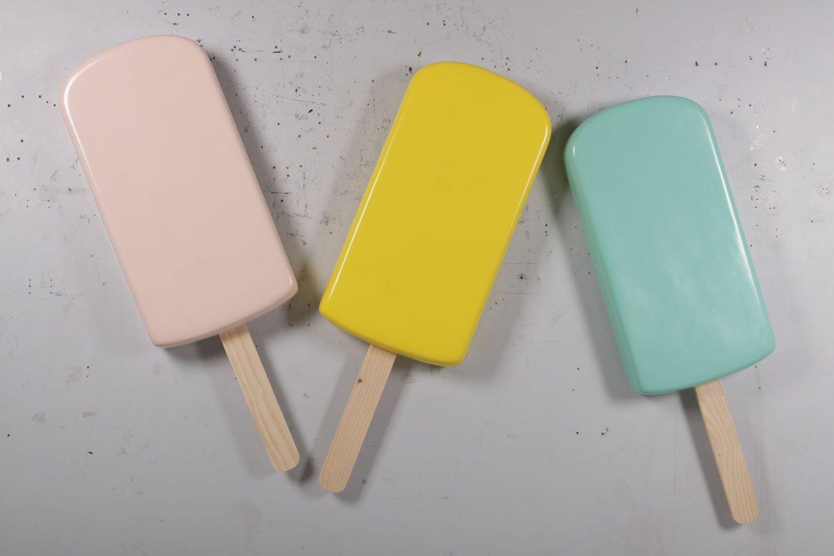 Small Hanging Yellow Ice Cream Popsicle Statue - LM Treasures Prop Rentals 