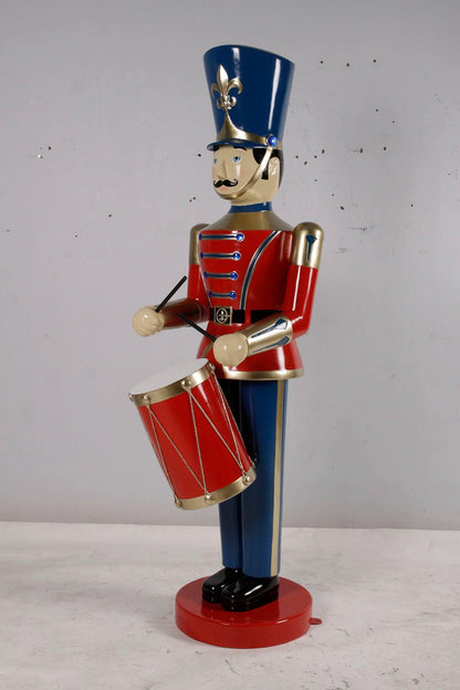 Red Toy Soldier Drummer Statue - LM Treasures Prop Rentals 