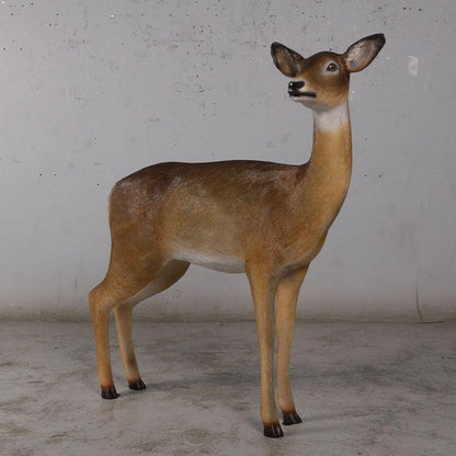 Baby Deer Standing Life Size Statue